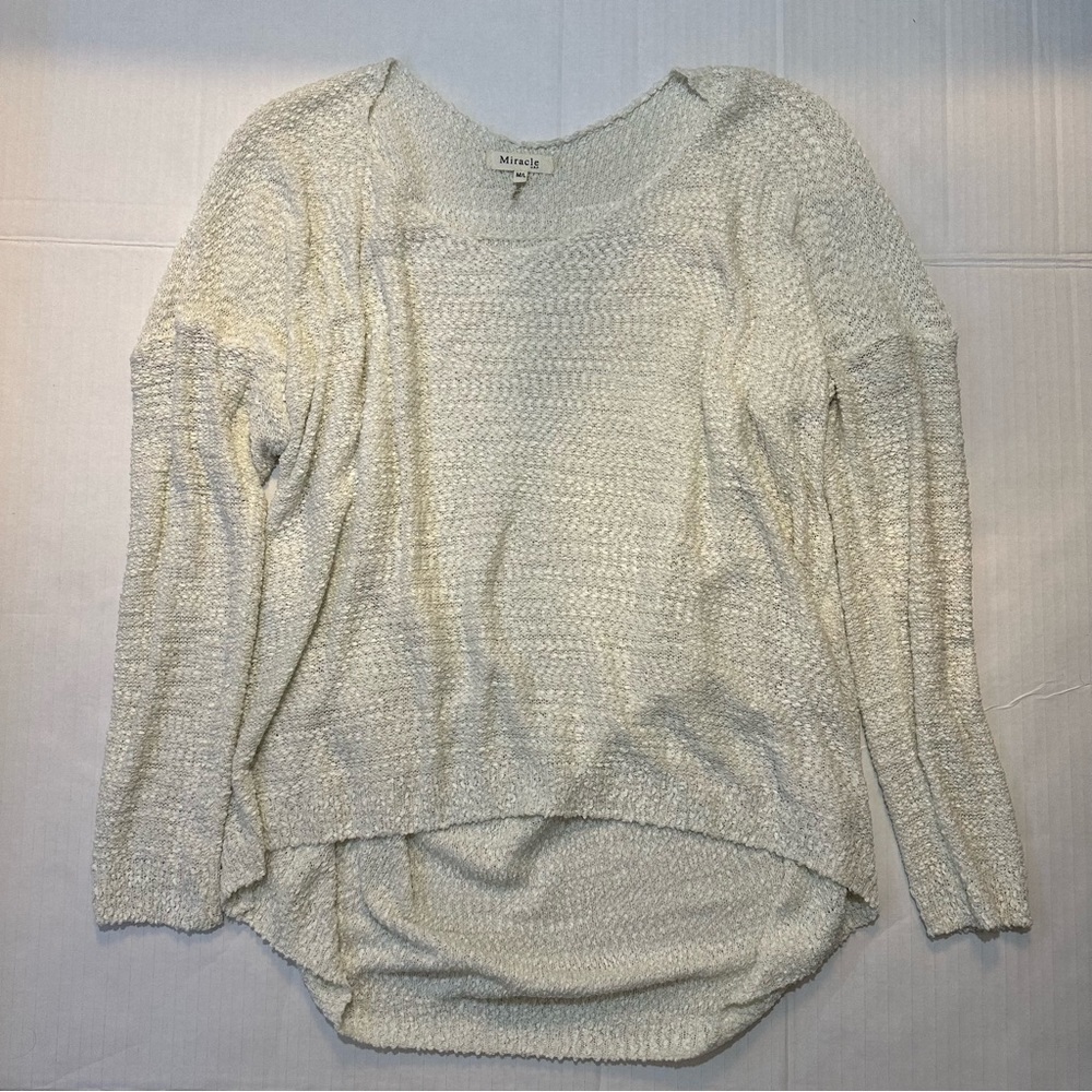 Cream Knit Lightweight Sweater - Size Medium/Large